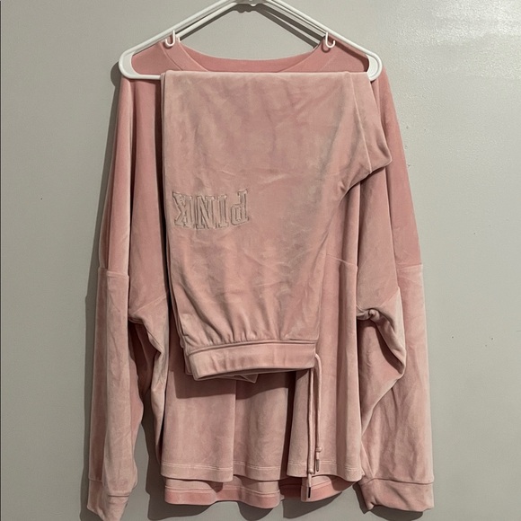 PINK Victoria's Secret Blush Pullover velour lounge set size XXL - Picture 9 of 13